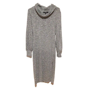 Lulus Women’s Variegated Gray White Midi Sweater Dress Size M Casual Cozy